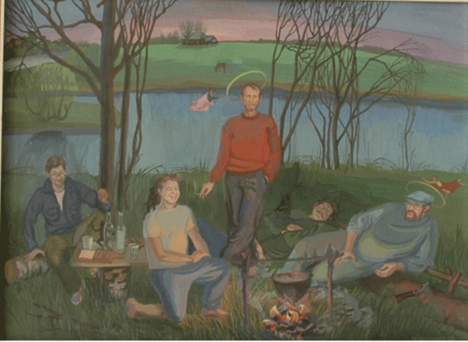 Т.А.Никифорова. Вечер в Бабайках. 1992. 43х58. Картон, масло.