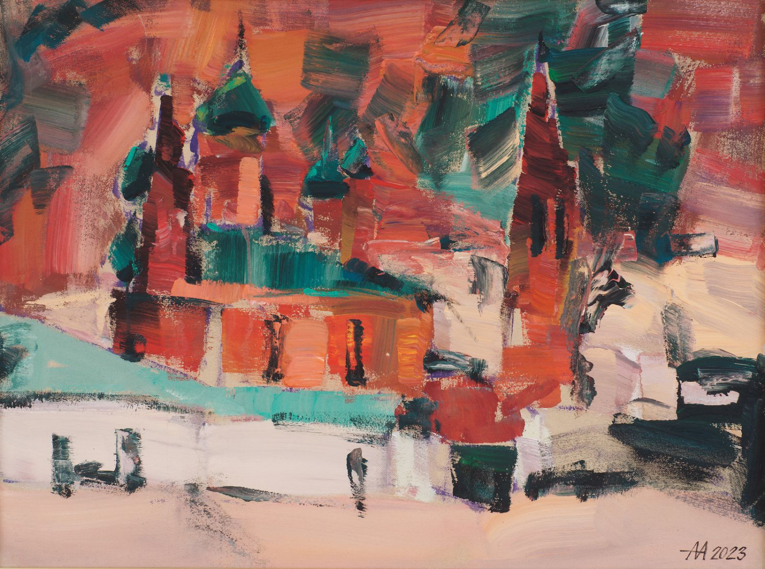 А.С. Александров. Красная церковь. 2023. Орг., акр. 91х122 см.