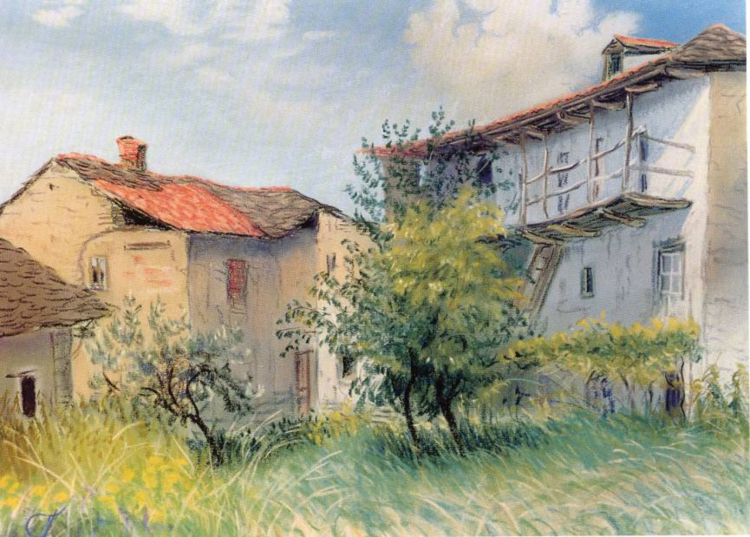 П.С.Чахотин. На холмах Ланге (4). Бумага, пастель.