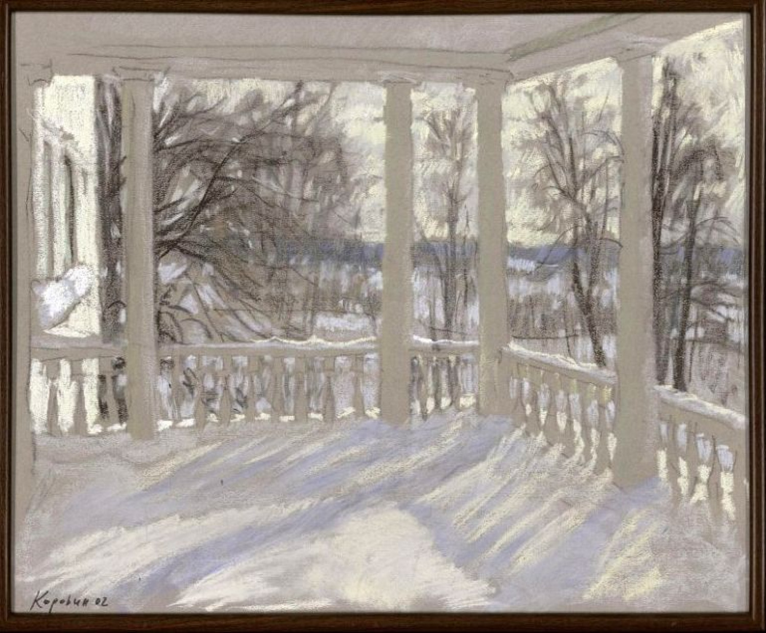 С.М. Коровин. Балкон в Карабихе. 2002. Бум., пастель. 49х60. Музей Карабиха.
