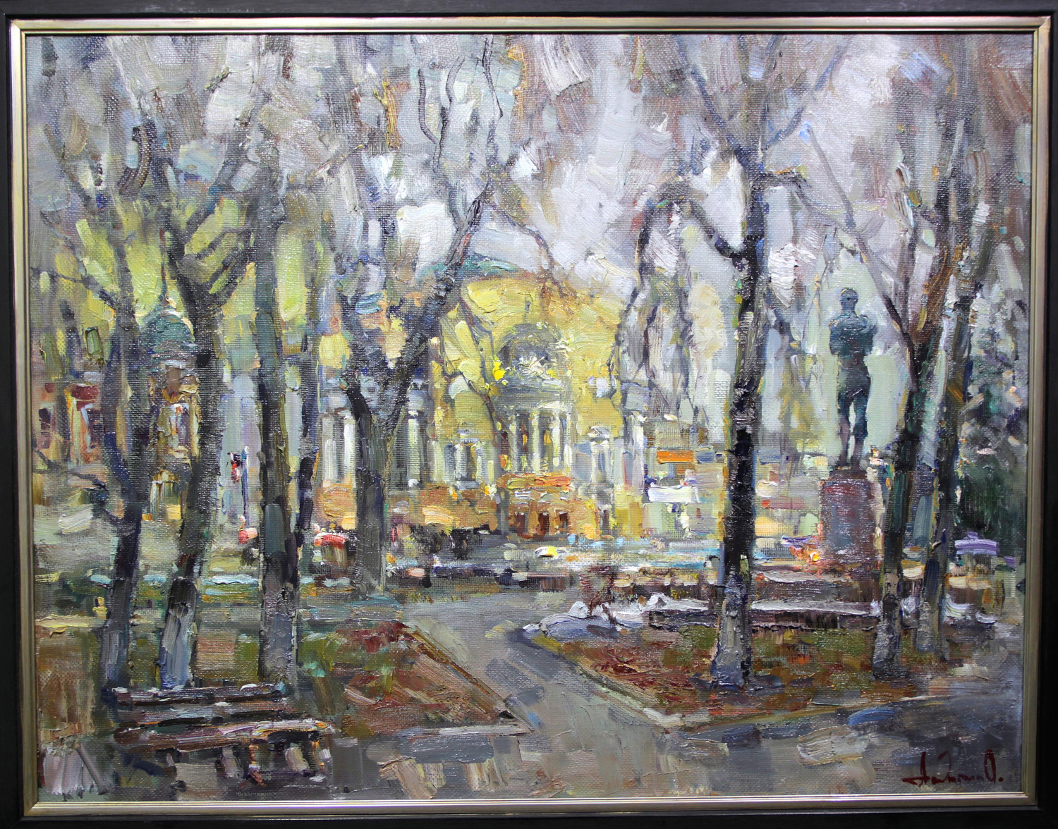 О.Ю. Ладыгин. Власьевский сквер. 2025. Холст, масло. 65х95.