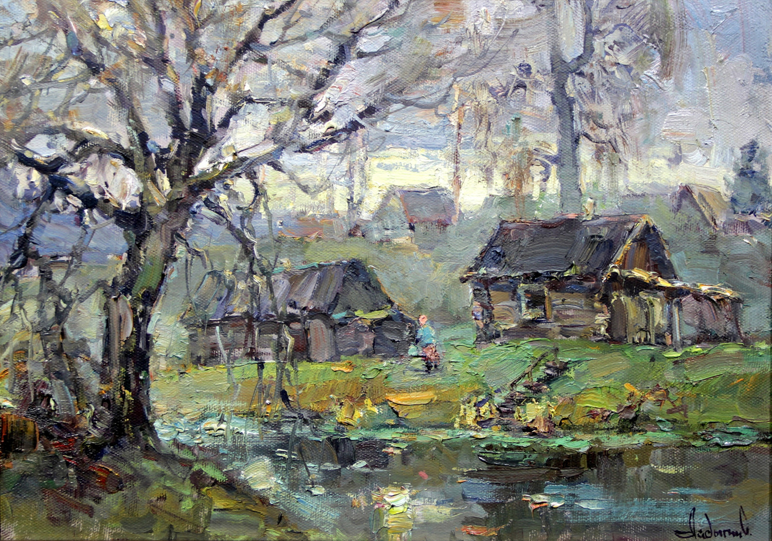 О.Ю. Ладыгин. Баньки. Осень. 2025. Холст, масло. 45х70.