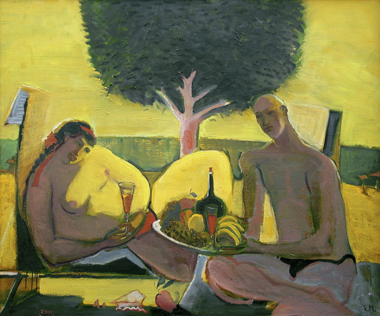 Е.Ф.Мухина. Пляж III. Холст, акрил, масло. 100х120. 2001 г.