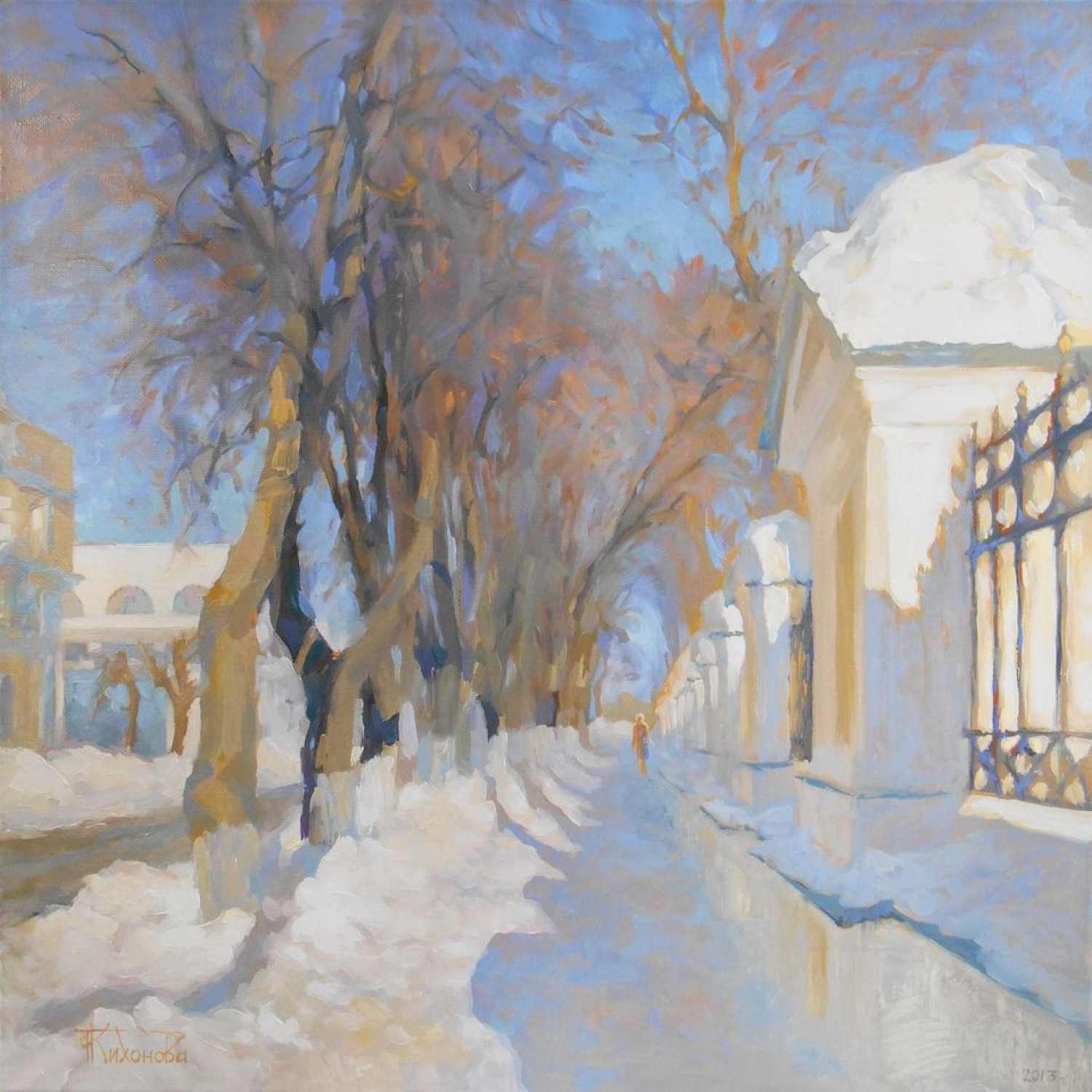 К.Ю.Тихонова. Весенний звон. Из серии "Кружева Ярославля". 2013. 60х60 см., холст, масло.